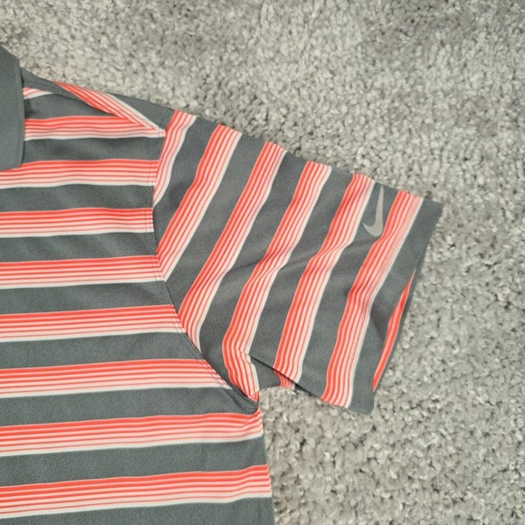 Nike Golf Men Dri Fit Striped Polo Shirt Size Large Performance Athletic Weekend - Picture 3 of 11